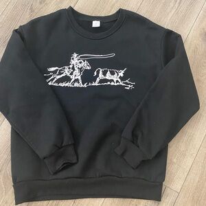 Black calf roping sweatshirt